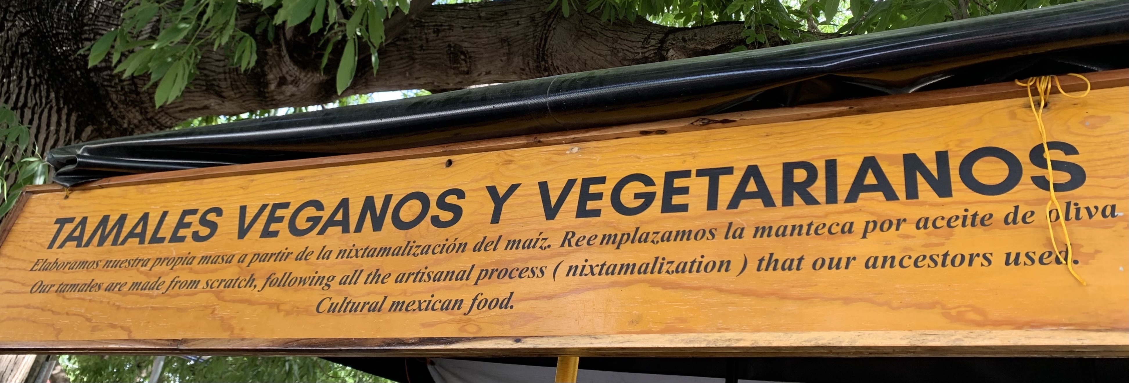 signboard vegan tamales